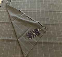 Scabal AIRCOM Wool Fabric Moss Green Plaid 2.0m / 2.2yd Summer Jacket England