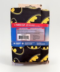 Batman Logo Justice League 1 Yard 36 x 44in Cotton Fabric Superhero Black Yellow
