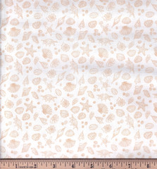 Sand Seashells Fabric By The Yard Sea Shell Beach Vista Cotton Elizabeths Studio