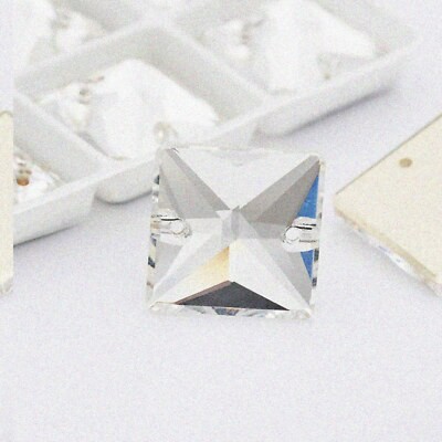 50 Clear Square Rhinestone Beads 12mm
