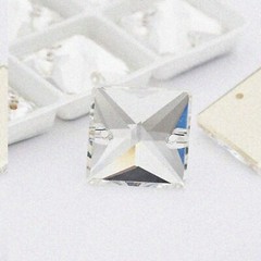 50 Clear Square Rhinestone Beads 12mm