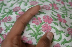 7 Yard Hand Block Floral Print Fabric 100%Cotton NO TARRIF CHARGES 100%✅ZK_234
