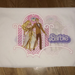 Vtg Barbie Pillowcase Fabric Panel Superstar Ken Golden Dream Elegance 1981