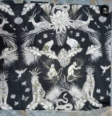 Hand Block Animal Print 100% Cotton Multicolor Fabric Running 1 Yard India