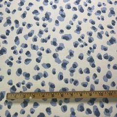 BALLARD DESIGNS MIRA BLUE ANIMAL LEOPARD DESIGN BASKETWEAVE FABRIC BY THE YARD