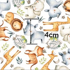 Zoo animals jungle safari 100% Cotton fabric 20×55″ 1197274 Half meter