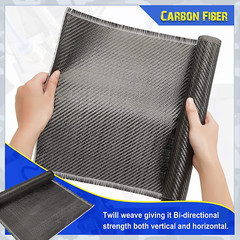 Tela De Fibra De Carbono-2X2 Tejido De Sarga 3KILO 220G 6.5 Ft X 12” Paquete De