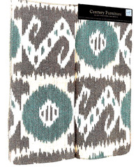 Aztec Wester Cotton Designer Fabric by Century Aqua Blue Brown Beige 17 x 22 NWT