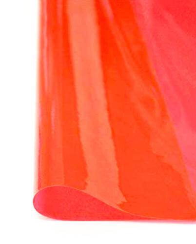 Bright Red Tinted Clear Vinyl 10 Gauge PVC Transparent Plastic Fabric / Yard 54″