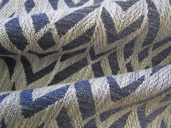 Cervantes Woven Fabric in Navy & Beige Gaston y Daniela 65″L x 55″W Global Geo