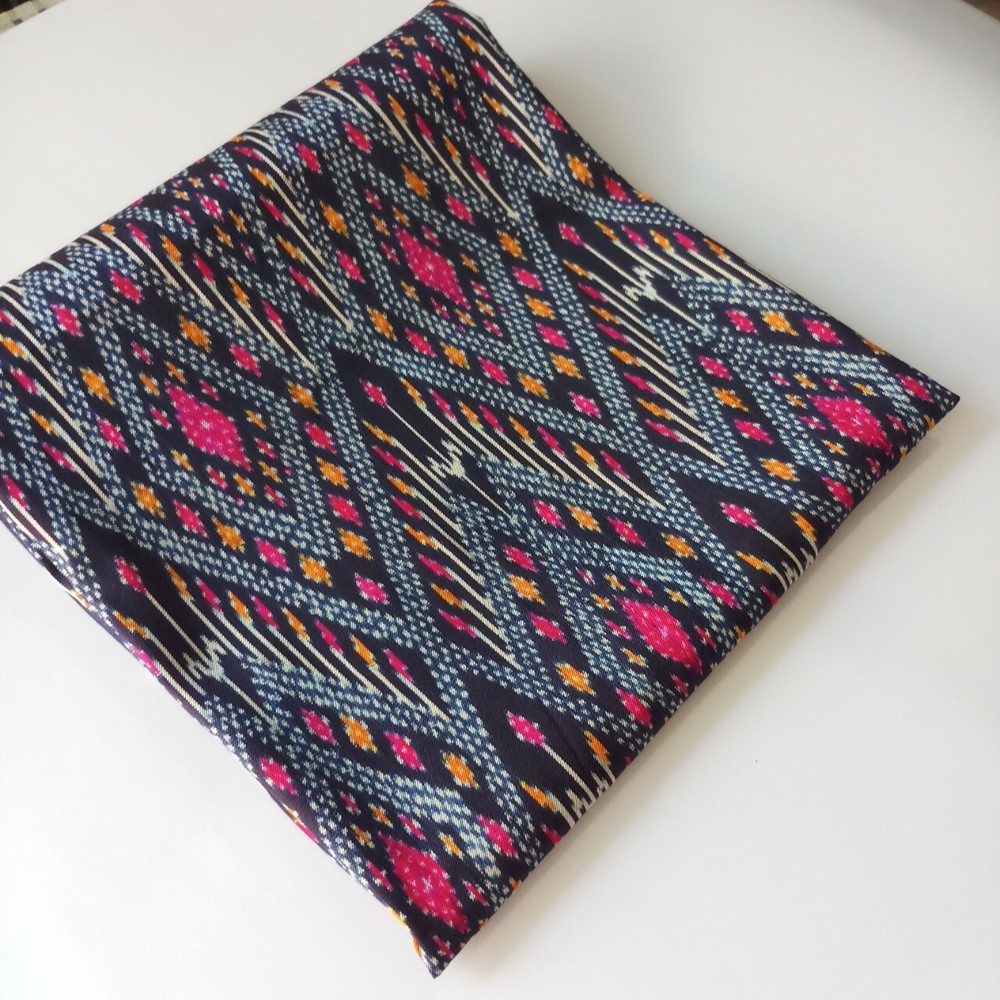 Thai Silk100% Natural Dark Blue Hand Woven Cloth High Quality Textile (2 Yards)