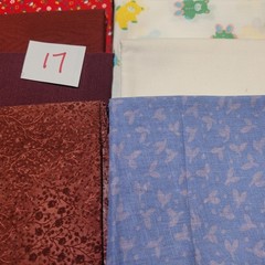 LOT OF 15 FAT QUARTERS COTTON FABRIC ASSTD COLORS & DESIGNS lot 17