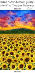 Sunflower Sunset Cotton Quilt fabric by Timeless BTY C1133 Small Leafy Flowers