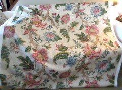 Decorative Fabric 3 1/8 Yd x 58 in Wide Large Floral 85Cotton/15Linen Bisque New