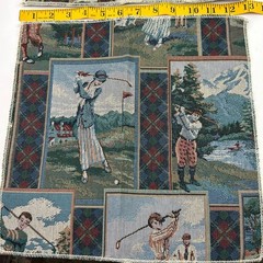 6 Golf Tapestry Upholstery Fabric Samples Vintage Modern Designs Golfing Pillow
