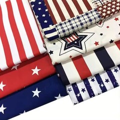 7pcs Patriotic American Flag Strips Decoration Cotton DIY Craft Sewing 16×20″