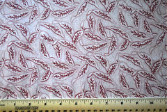 Red White leaves sewing crafts quilting home decor By the 1/4 yard cotton fabric