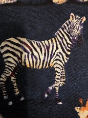 Cotton Fabric, Elephant, Tiger, Zebra, Giraffe, 2 Yds, 45″
