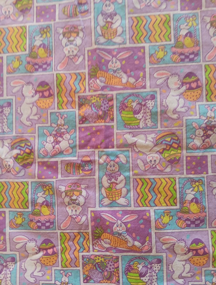 Easter Fabric Easter Hunt Patch Springs Living #3215 Purple Patchwork 40 x 69