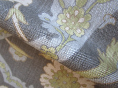 Lewis & Wood Damascus Dreams 34″ t fold Linen Blend Fabric Print Bronze Colorway