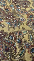 4+ yd Golden Yellow Vintage Paisley Floral Fabric Yardage Elegant Print