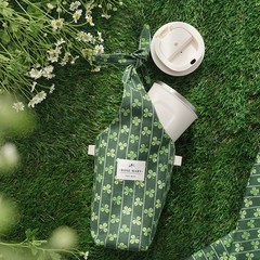 Green Clover Stripe Cotton Fabric, TPU Laminated (Back) Waterproof, 43in 110cm W