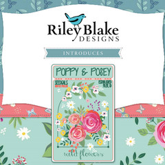 Poppy & Posey 10586P Periwinkle Butterflies & Floral Riley Blake