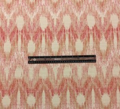 BALLARD DESIGNS VERETA RED CREAM IKAT WOVEN MULTIUSE FABRIC BY THE YARD 55″W