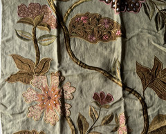 Mulberry Grande Flora Aqua Rose Designer Fabric Remnant 24″x24″