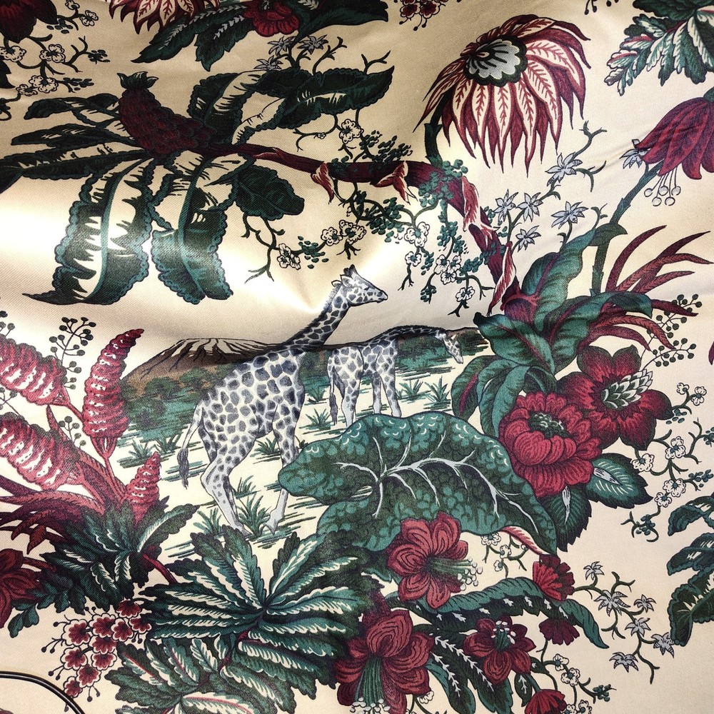 VTG 1980s Stanley King Studio Tropical Jungle Print Fabric 2 yds long 56″W