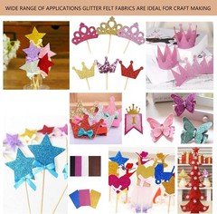 10 PCS Gold Glitter Felt Fabric Sheets 8×12 Inch For Party DIY Projects
