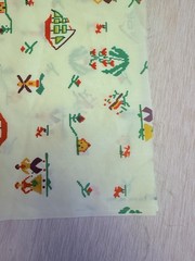 VTG Klopman Mills Dutch Theme Pattern Pale Yellow Back Ground 2.5 yards Fabric