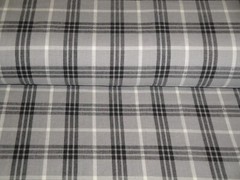 Grey Black White Large Bentley Plaid Homespun Quilt Home Decor Sewing Fabric