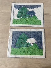 HTF Fabric Panels design Elna Voss-Hellwig Toma Farmhouse Landscape Finland 70s