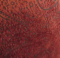 3 yds 2pc Vintage Paisley CHENILLE Rust & Black Jacquard Heavy Upholstery Fabric