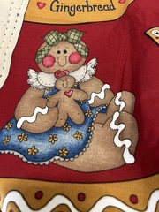 VTG Grandmas Gingerbread Christmas Tree Skirt w/gift pockets Uncut Fabric Panel