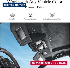 Suede Headliner Fabric, 96″ L×60″ W Dark Grey Car Headliner Material, Tela para