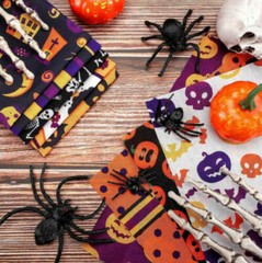 Halloween Cotton Fabric Decor Charm 40 Pcs Pack Lot 5″ SQUARES Quilting Pre-Cut