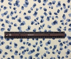 BALLARD DESIGNS MIRA BLUE ANIMAL LEOPARD DESIGN FABRIC BY THE 1/2(0.5) YARD 54″W