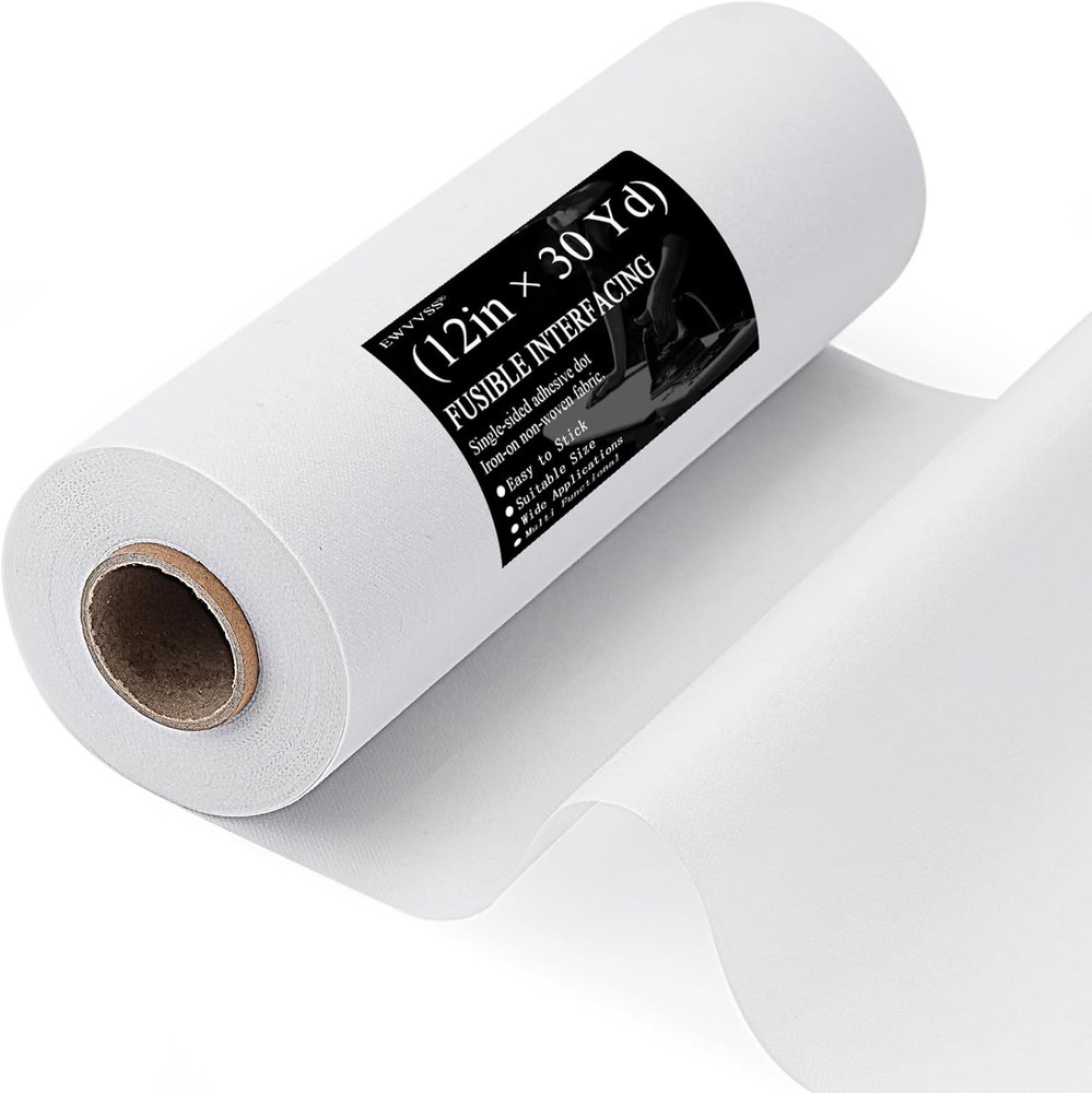 Light Weight 12″X 30 Yards Fusible Interfacing for Sewing,Iron-On Non-Woven