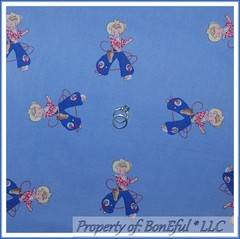 BonEful FABRIC FQ Cotton Quilt VTG Blue Pink School Boy Girl Unisex Gay Pride US