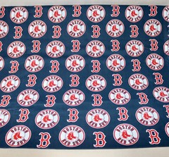 Boston Red Sox ~ Logo Pattern MLB Cotton Fabric 1/4 Yard 9” X 56”
