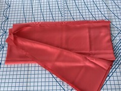 NEW: Over 2-2/3 yards of “DARK CORAL” Satin fabric- 60″ wide