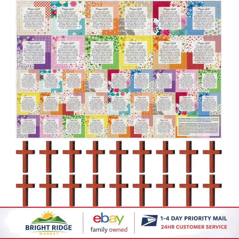 Burlywood Pocket Prayer Quilt Panel with 37 Prayer Pockets for Personalization