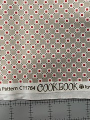 Cook Book cotton fabric Lori Holt 1 yd 11764 Pewter
