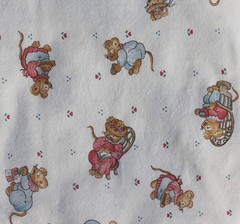 LOT 2 Yards VINTAGE Juvenile Fabric Country Mice & Hearts Princess Fabrics, Inc.