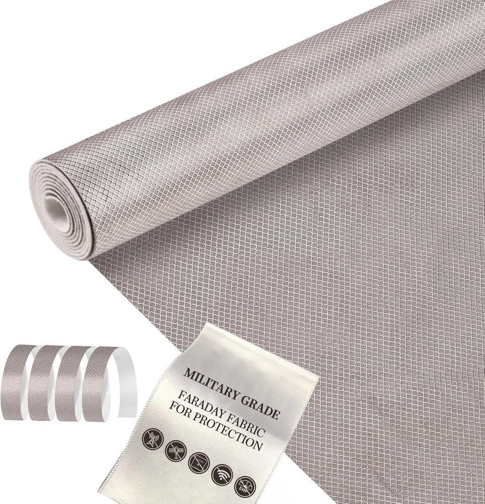 Faraday Fabric Military Grade Fabric 98×43 inch Nickel Copper Faraday Cloth f…