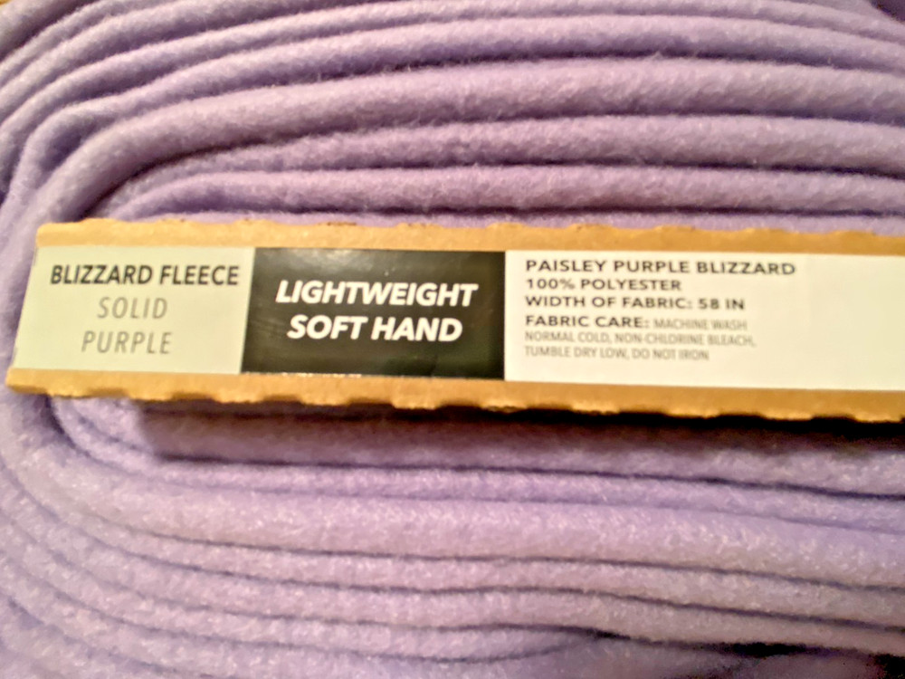 Blizzard Fleece – By The Yard- 58 inches wide – Paisley Purple / Solid Purple