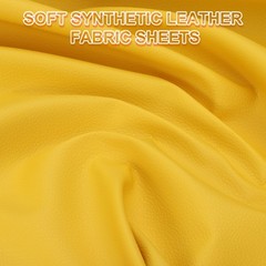 63×39.4in Faux Leather Sheets, Faux Leather Fabric Vinyl PVC, Yellow