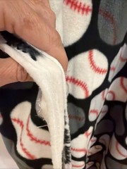 Premium Fleece Baseball Greys, Black, White And Red 60” X 108”